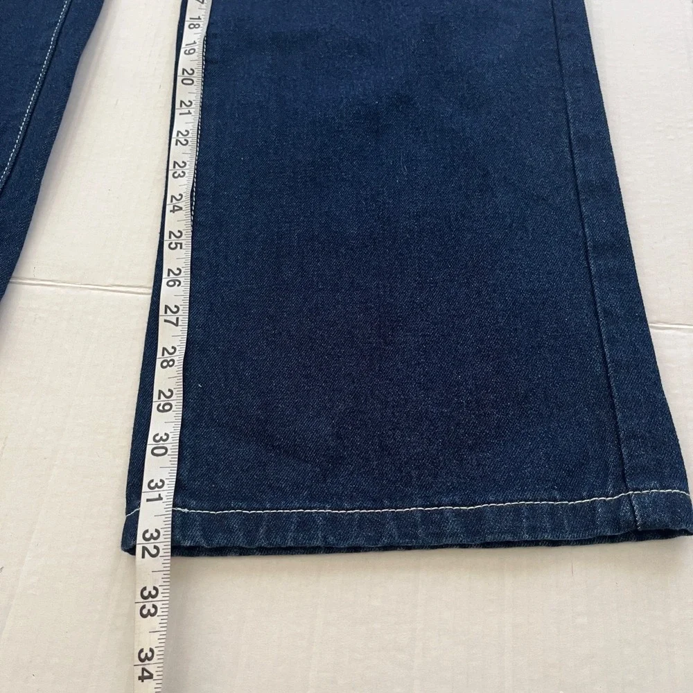 Princess Polly Daisy Wide Leg Jean 4 Dark Wash Flower High Rise Denim Streetwear - Picture 5 of 11